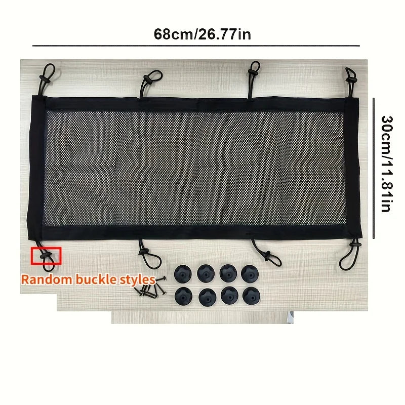 Under Desk Cable Management Net - 8-Hole Socket Mesh Organizer with Elastic Edge, Flexible Wire Hider for Office & Home