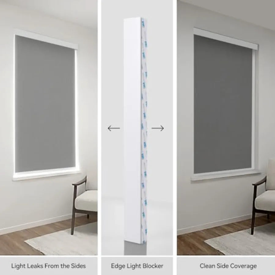 PVC Light Blockers Blackout Light Blockers Side Tracks for Window Shades and Blinds Side Tracks for Blackout Shades Easy to Ins