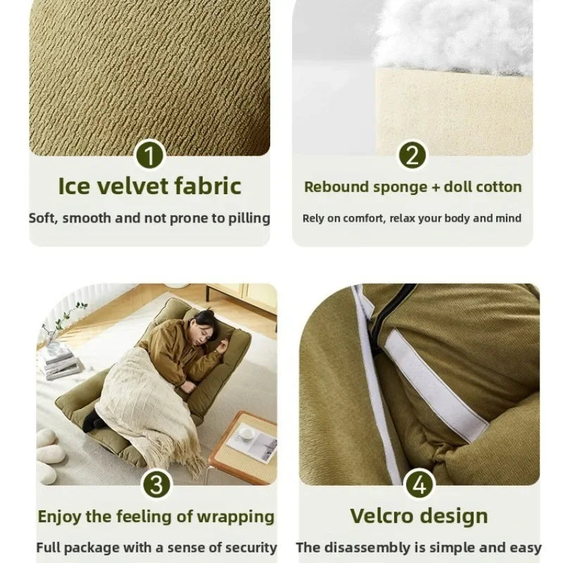 New rotating sofa chair, living room balcony fabric lazy sofa, adjustable backrest rotating leisure chair swivel chair
