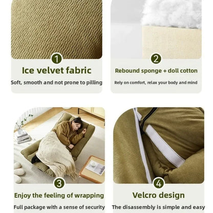 New rotating sofa chair, living room balcony fabric lazy sofa, adjustable backrest rotating leisure chair swivel chair