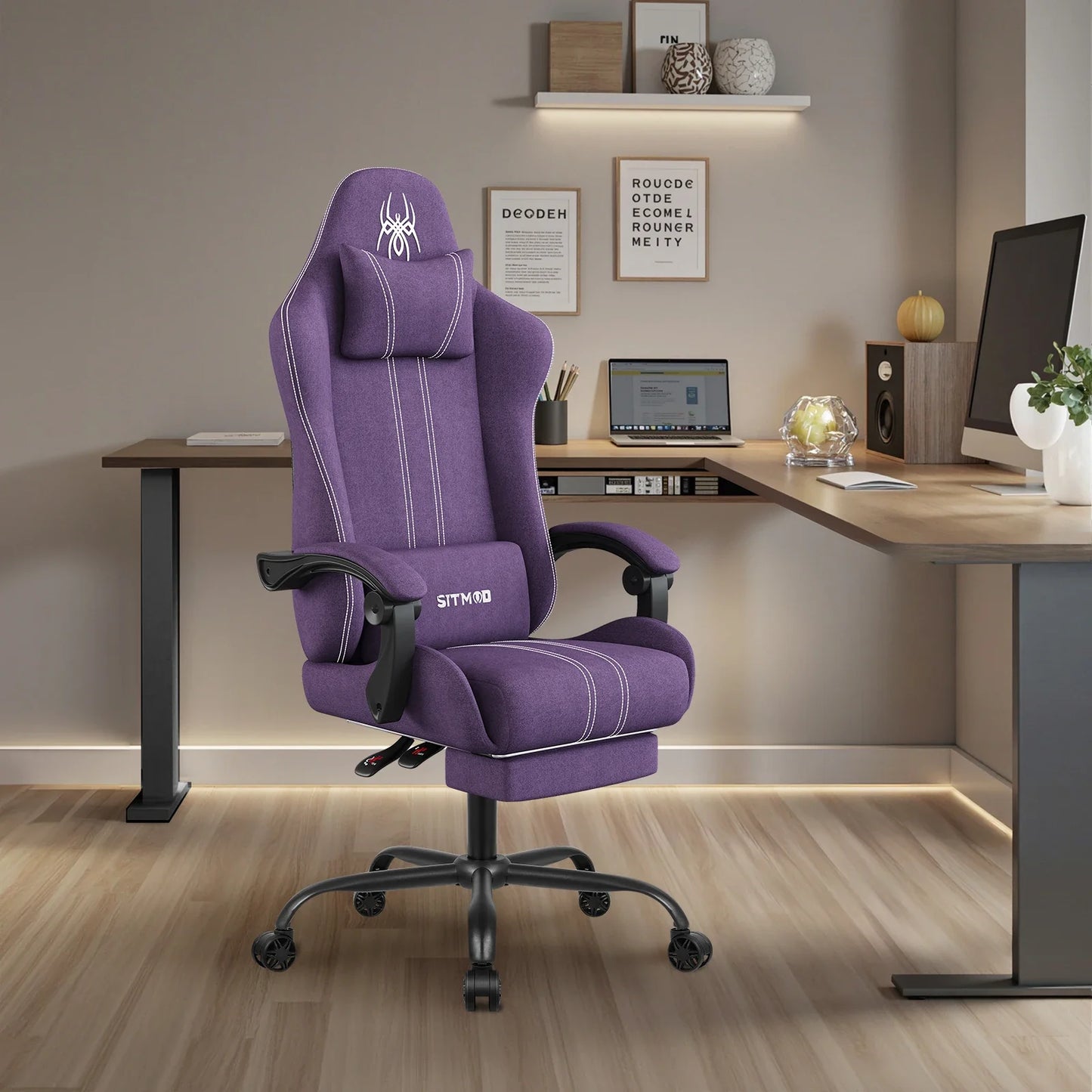 Computer Chairs Office Chairs Big And Tall Desk Chair With Footrest Back Support Ith Upholstered Swivel 300lbs High Capaci