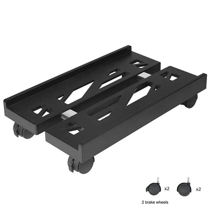 Ventilated Computer Tower Stand PC Tower Stand with 4 Caster Wheels Fits Most PC, Under Desk CPU Holder PC Floor Cart PC Riser