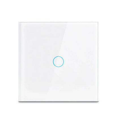 AC100-240 Touch Switch Power Led Panel Wall Light Switches Tempered Black White Crystal Glass 1/2/3 Gang Interruttore Switch