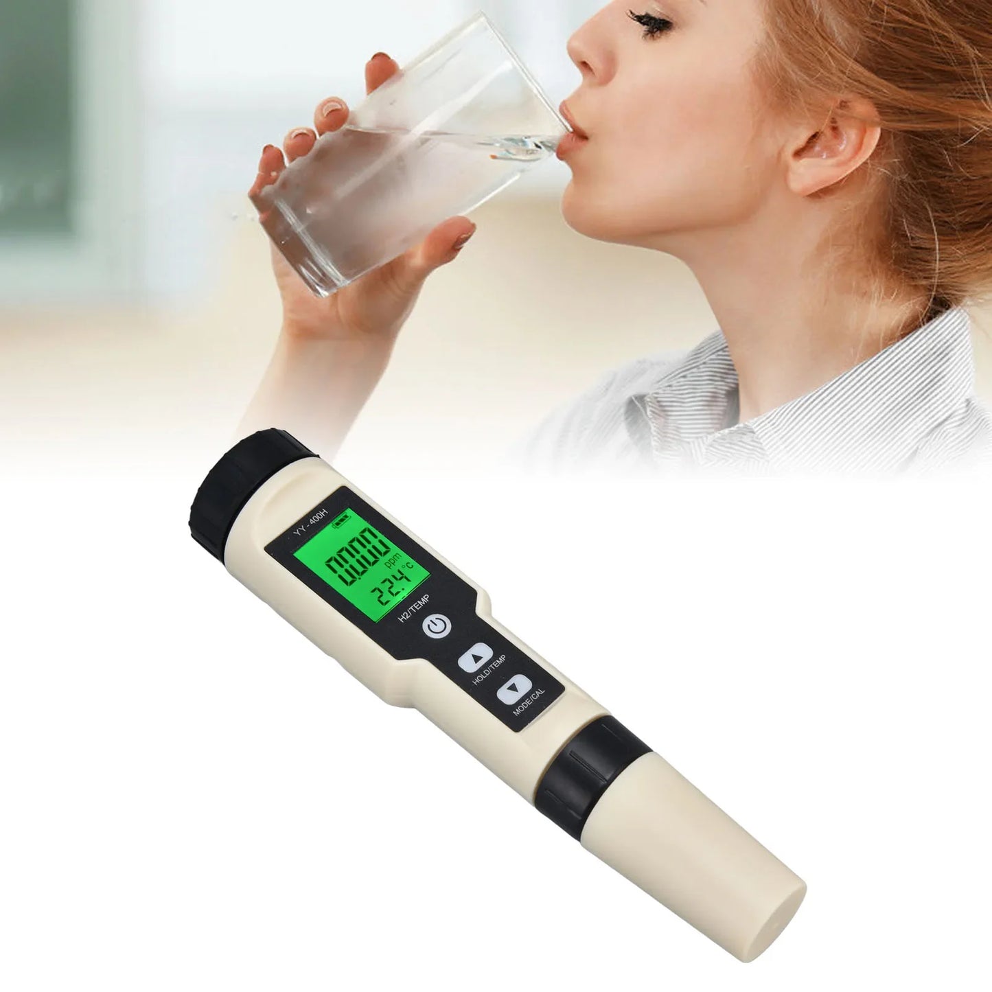 Hydrogen Test Pen High Sensitivity Backlit LCD Design Digital Hydrogen Meter for Aquariums Gardening Laboratories