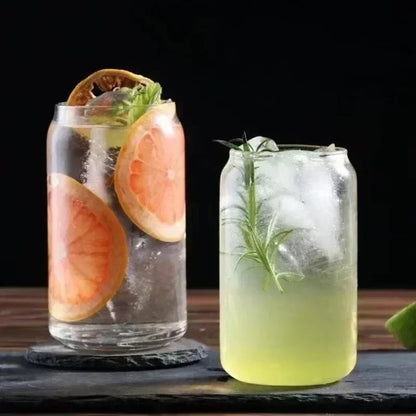 350ml/550ml Glass Cup Cola Cold Drink Water Cup with Bamboo Lid Coffee Milk Juice Straw Mug Beer Can Drink Home Breakfast Cup