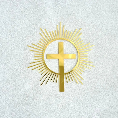 Ins Cross Christ Birthday Cake Topper Gold Acrylic Dove Cross for Eucharist Baby Baptism Party Cake Toppers Dessert Decoration