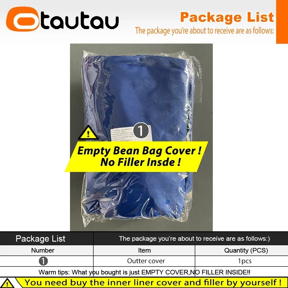 OTAUTAU M/L Outdoor/Home Bean Bag Cover 140x180cm DD103【No Filler Inside! You Need To Buy Filler By Yourself !】