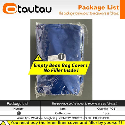 OTAUTAU M/L Outdoor/Home Bean Bag Cover 140x180cm DD103【No Filler Inside! You Need To Buy Filler By Yourself !】