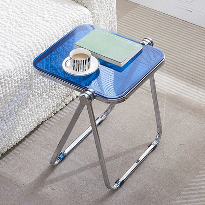 Folding Side Table - Fashionable Transparent Coffee Table for Living Room Sofa Corner & Balcony Coffe Table