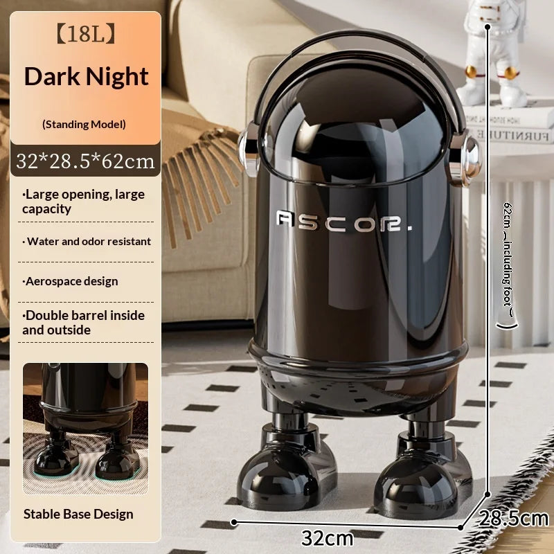 Touchless Sensor Trash Can Stainless Steel Premium Large Capacity Garbage Bin Kitchen Bathroom Bedroom Living Room Maison