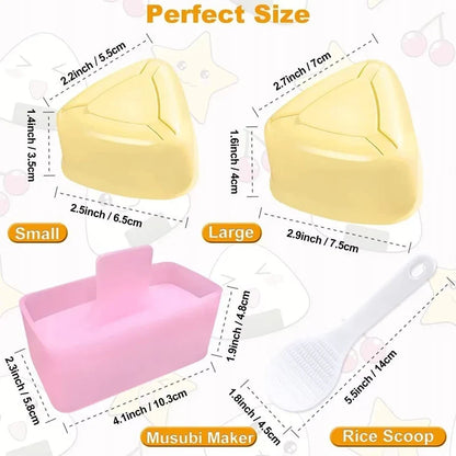 3 Pack Onigiri Sushi Maker Mold Kit Classic Triangle Rice Ball Mold Maker Sushi Mold Musubi Press Mold For Kid Lunch Bento YY180