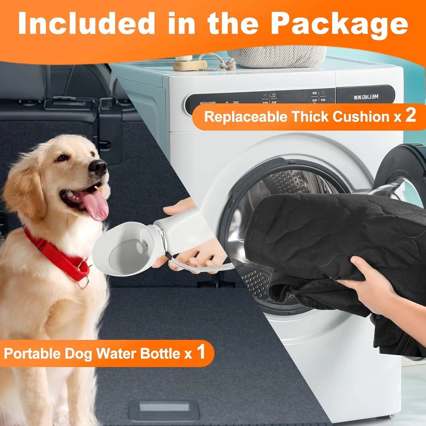 Cat Car Seat Cover for Back Seat,100% Waterproof Scratch Proof Nonslip Seat Cover,600D Heavy Duty Scratch Proof Nonslip Durable