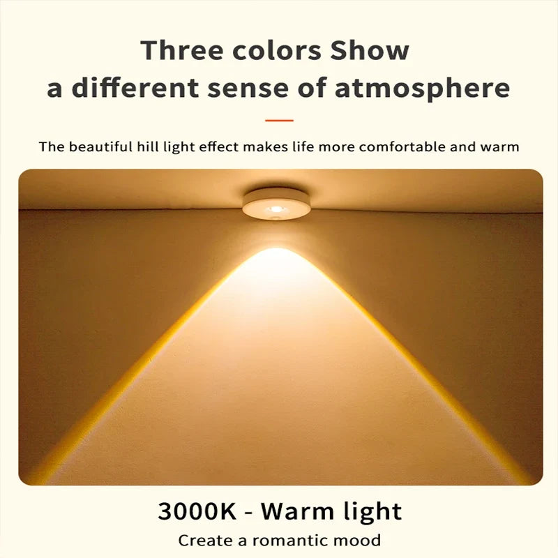 Motion Sensor LED Under Cabinet Lamp Dimmable Rechargeable Night Light Stairs Closet Room Aisle Tube Bar Detector Bulb
