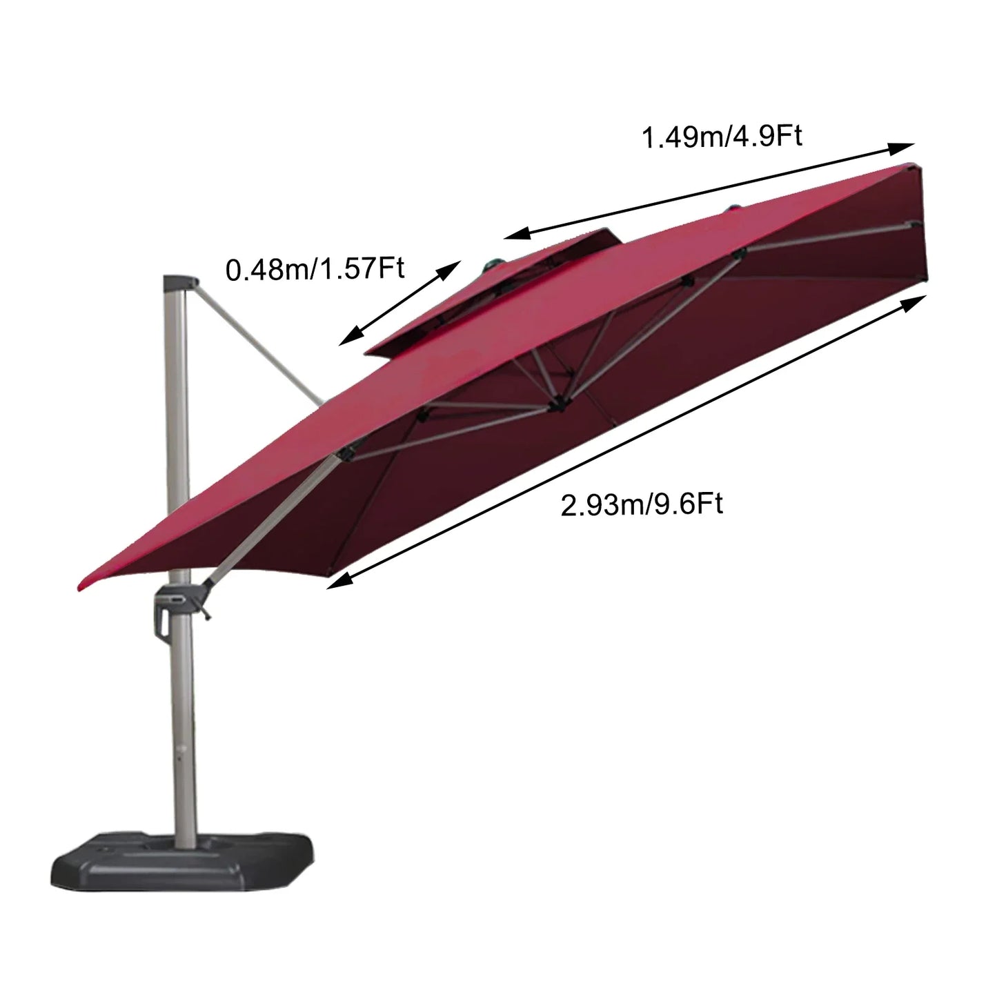 3X3M Outdoor Roman Umbrella Polyester Sunshade Umbrella Cloth Replacement Sunscreen and Rainproof Cloth Garden Courtyard