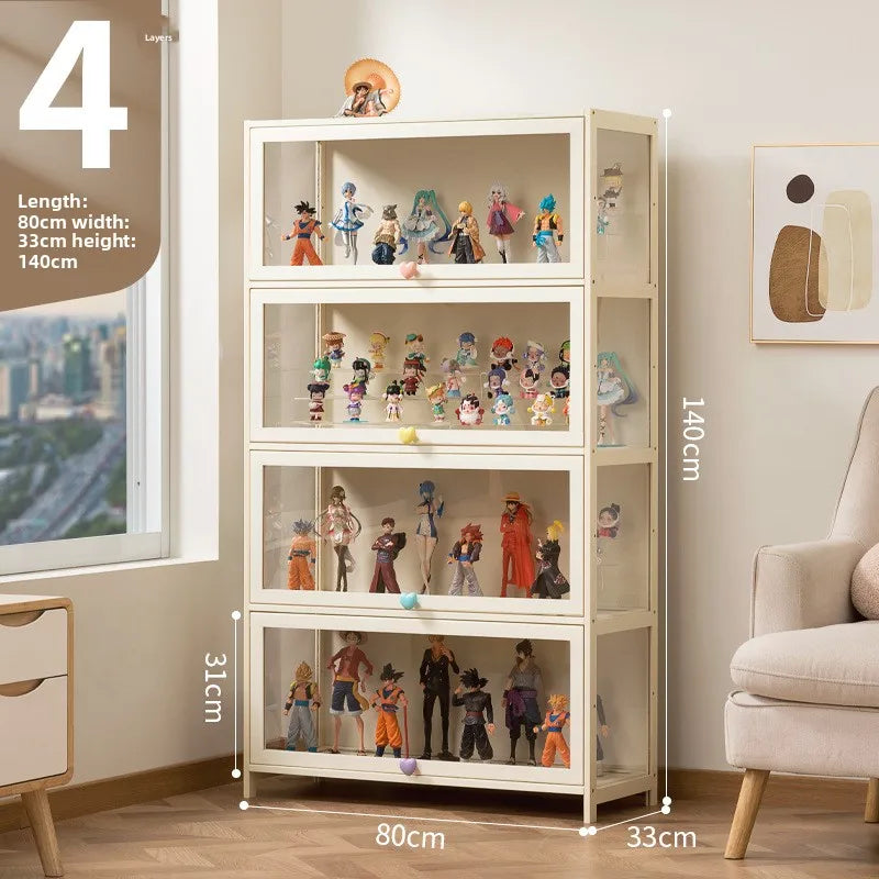 Figure Lego Display Cabinet Household Cream Wind Dustproof Acrylic Transparent Model Toy Blind Box Display Cabinet