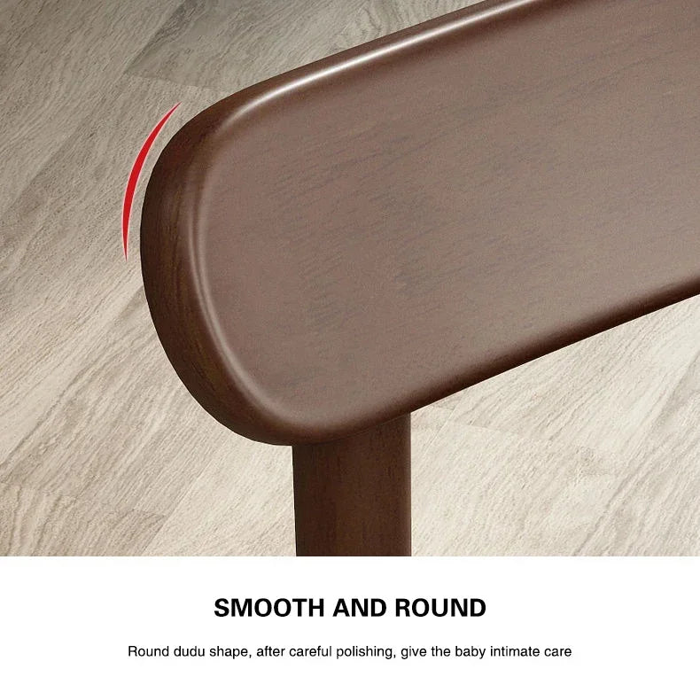 Solid Wood Backrest Chair Household Living Room Small Low Stool Dining Chair Non-Slip Children's Bedroom Shoe Change Stool