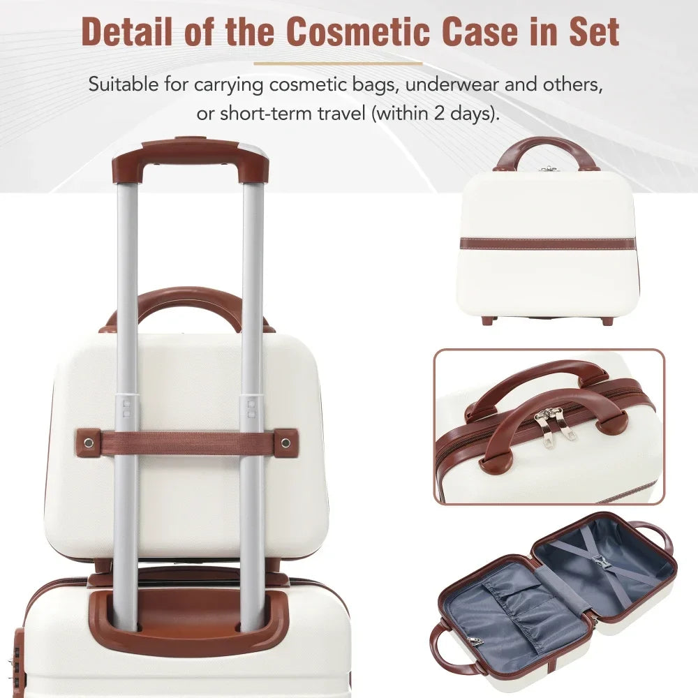 3 Piece Hardshell Luggage Set 20/28 Inch with Cosmetic Case Lightweight Spinner Suitcase TSA Lock Travel Luggage