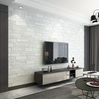 5-15pcs 35cm x 35cm 3D Self-adhesive Solid Color Wall Sticker Waterproof DIY Living room  Background Brick Pattern Home Decor ﻿
