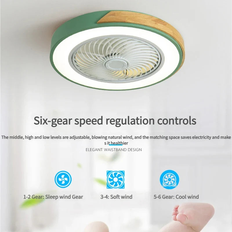 Nordic Wood Ceiling Fan Light Smart Ceiling Fans With Light For Living Room Dining Room Reversible 6 Speeds 50CM Fans Light