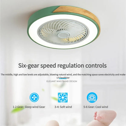 Nordic Wood Ceiling Fan Light Smart Ceiling Fans With Light For Living Room Dining Room Reversible 6 Speeds 50CM Fans Light