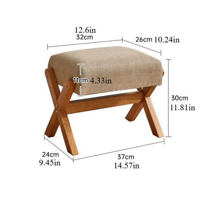 Solid Wood Footstool Soft Household Shoe Bench Doorway Stool Living Room Small Bench Sitting Stool for Bedside Dressing Room