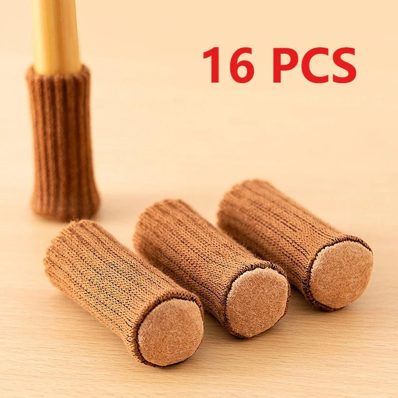16Pcs Chair Legs Socks Knitted Furniture Feet Floor Protectors Anti-slip Pads Silent Thicken Table Chair Leg Socks Covers