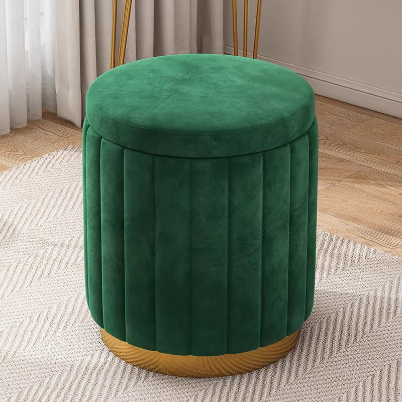 Fashion Storage Stool, Shoe Changing Stool, Makeup Stool, Bedroom Dressing Table Round Stool, New Round Stool with Storage Space