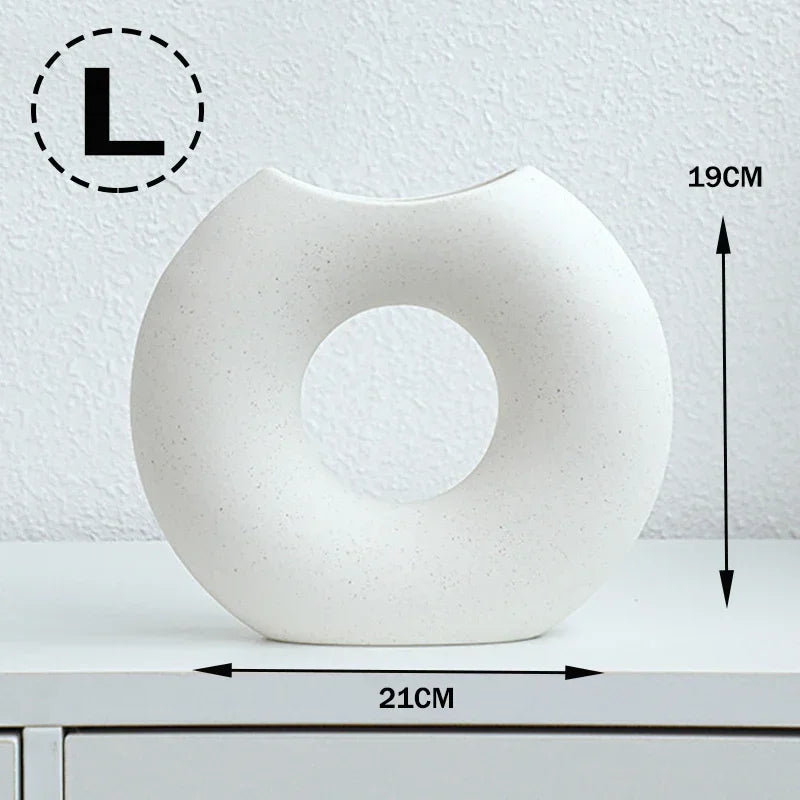 Nordic Style Flower Vase Morandi Geometric Vase Ceramic Art Crafts Bedroom Living Room Desktop Decoration Vase Decoration Home