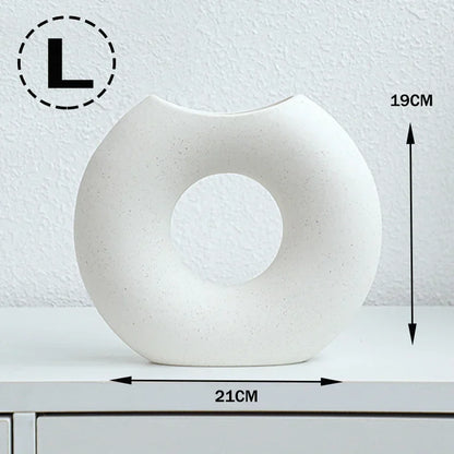 Nordic Style Flower Vase Morandi Geometric Vase Ceramic Art Crafts Bedroom Living Room Desktop Decoration Vase Decoration Home