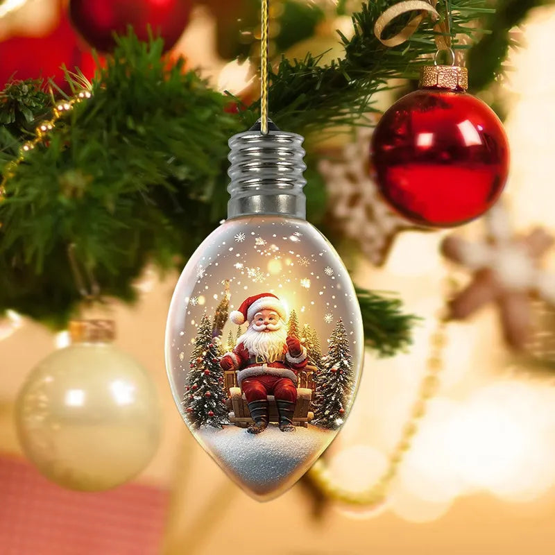 6 Pcs Wishing Bottle Christmas Tree Pendant Decoration Acrylic Christmas Pendants Children Birthday Party Gifts Xmas Ornaments