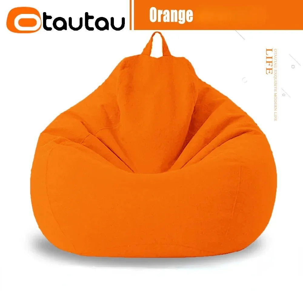 OTAUTAU Cotton Linen Bean Bag Cover without Filler Floor Corner Lazy Beanbag Chair Pouf Salon Ottoman Puff Lounger Sac DD002