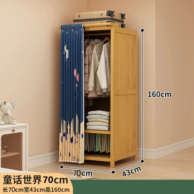Simple wardrobe rental bedroom dustproof closet home economical multi-layer clothing storage rack