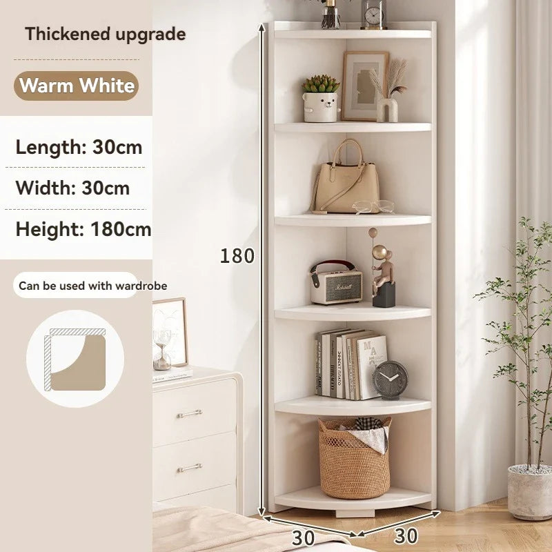 Corner storage cabinet for home use, simple foyer, coat rack, corner wall display cabinet, floor standing bookshelf, bedroom sid