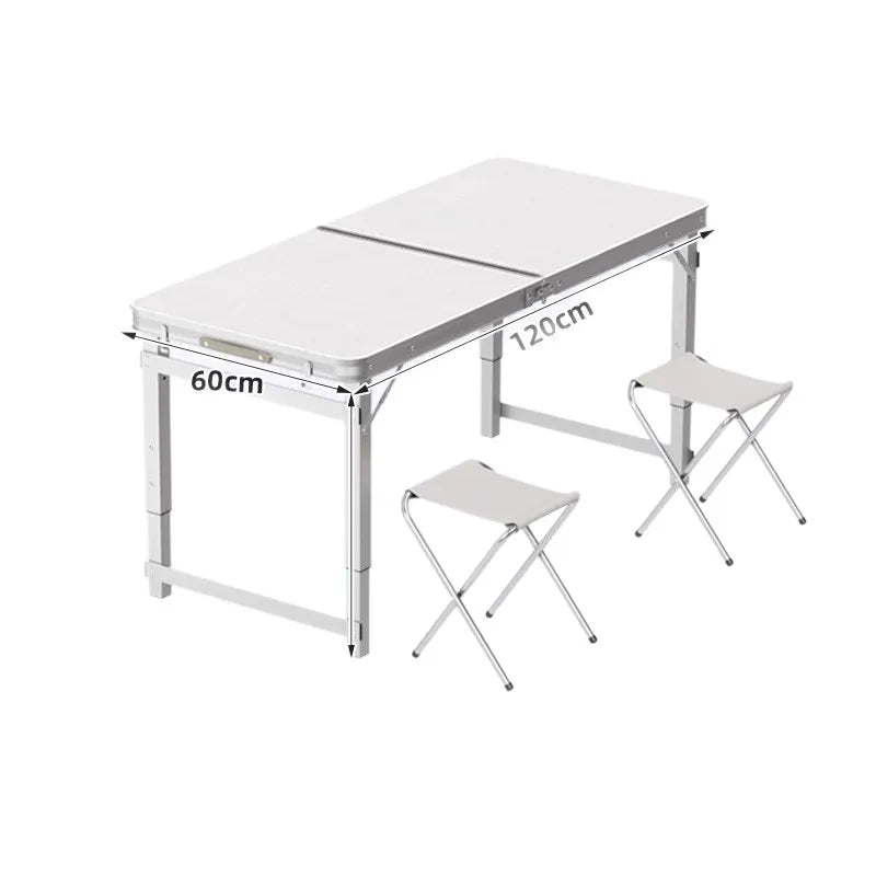 Portable Folding Picnic Table Adjustable Height Lightweight Compact Aluminum Easy Carry Camping Beach Tailgate Backyard Tables