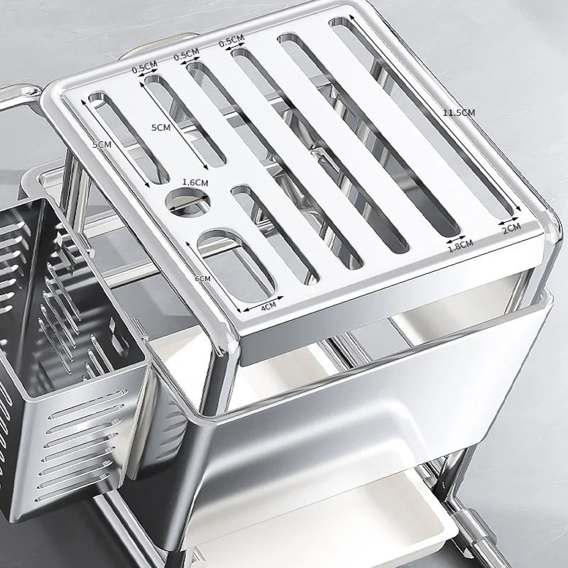 Stainless Steel Kitchen Knife Holder Multifunctional Knife Storage Organizer Cutlery Rack Pot Lid Rack Cutting Board Racks
