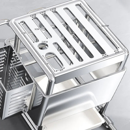 Stainless Steel Kitchen Knife Holder Multifunctional Knife Storage Organizer Cutlery Rack Pot Lid Rack Cutting Board Racks