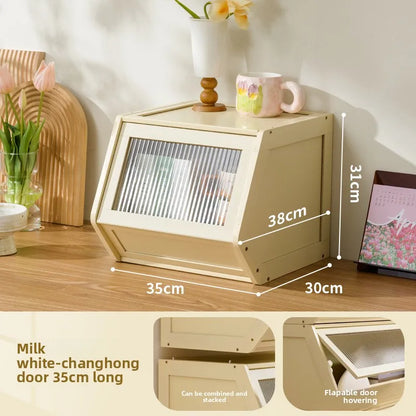 Multi functional stackable storage cabinet with lid, miscellaneous storage box, household storage box, bedside cabinet
