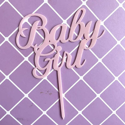 New Acrylic Kids Happy Birthday Cake Toppers Gold Boy or Girl Birthday Party Cake Topper for Baby Shower Gift Dessert Decoration