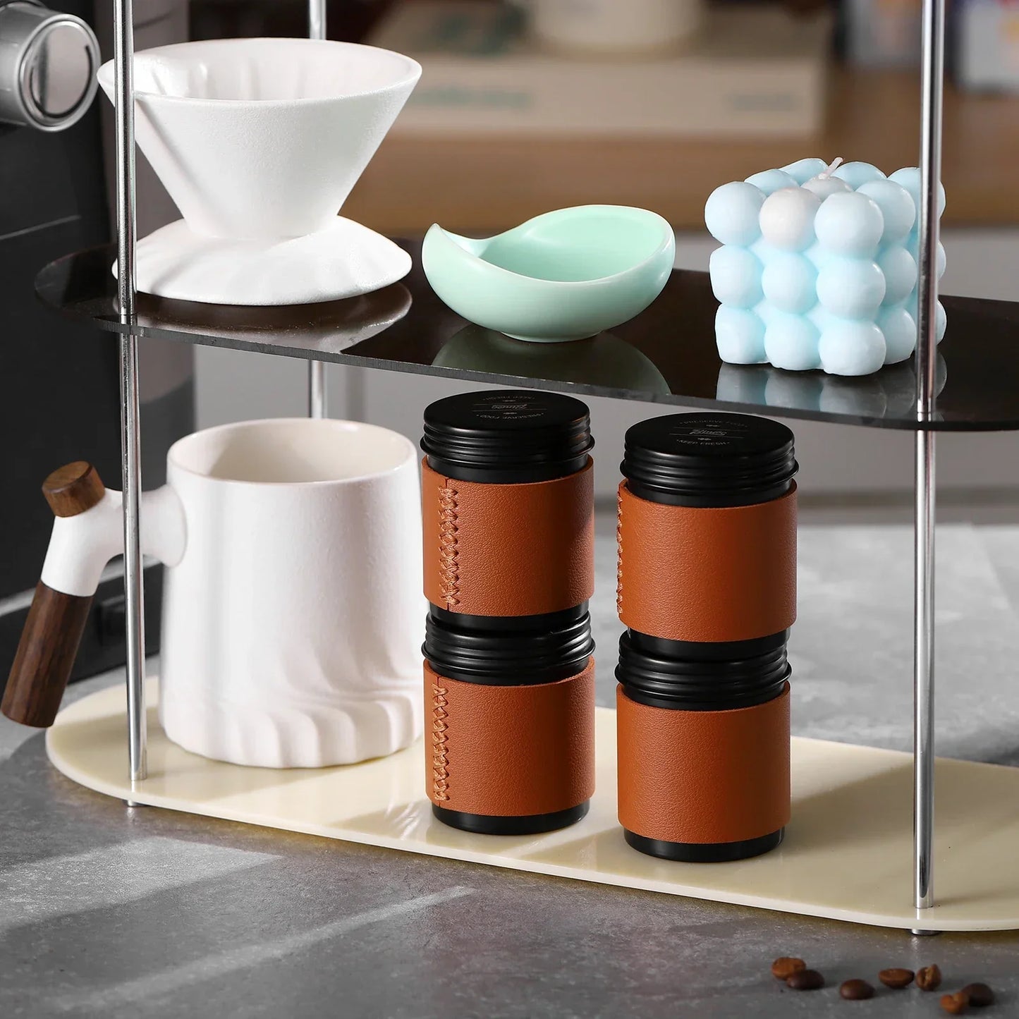 Bincoo Mini Coffee Canisters 2-Pack 80ML, Portable Storage Bottles, Outdoor Coffee Powder Containers, Airtight Freshness Keepers