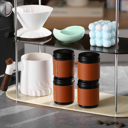 Bincoo Mini Coffee Canisters 2-Pack 80ML, Portable Storage Bottles, Outdoor Coffee Powder Containers, Airtight Freshness Keepers