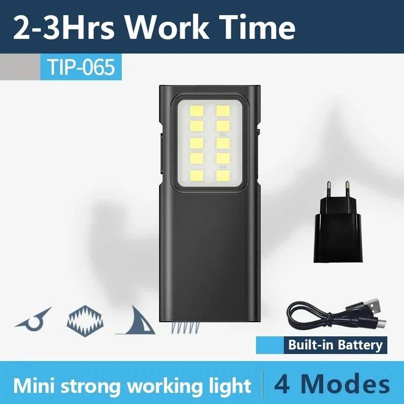 EDC Flashlight Keychain Light  Super Bright With Pen Clip Mini LED Flashlight, USB Charging Port Emergency Work Camping Light