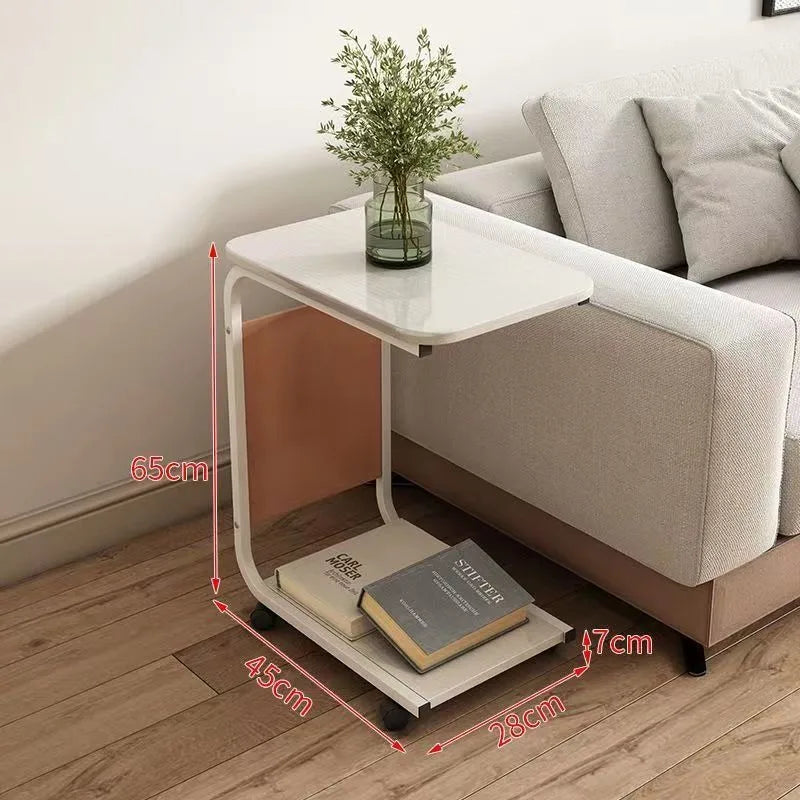Mobile Bedside Table Nightstand Rolling Storage Cabinet Drawer Small Side Table Sofa End Table Bedroom Living Room Nightstand