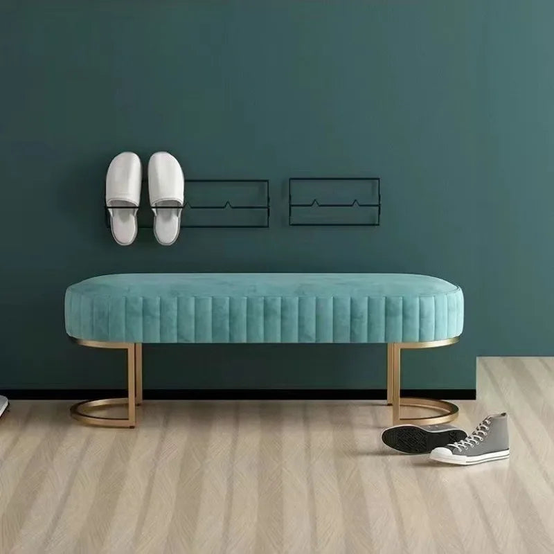 Nordic Fabric Ottomans Long Sofa Bench Luxury Home Creative Doorway Corridor Shoe Changing Stool Fitting Room Chair