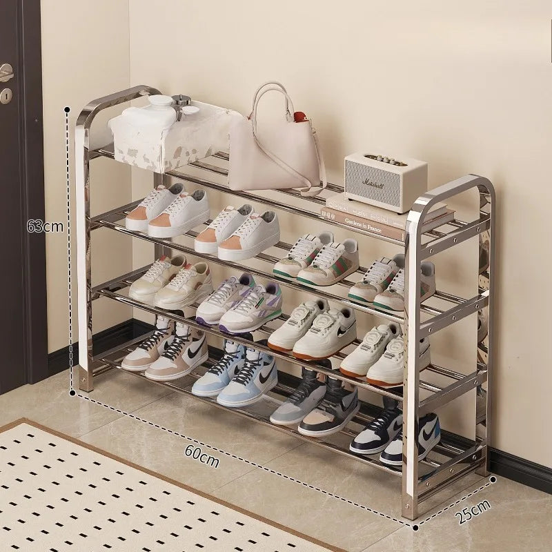 Thickened stainless steel shoe rack, family corridor, student dormitory, rental room, shoe cabinet
