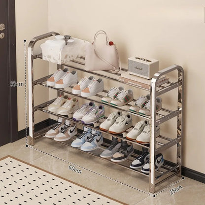 Thickened stainless steel shoe rack, family corridor, student dormitory, rental room, shoe cabinet
