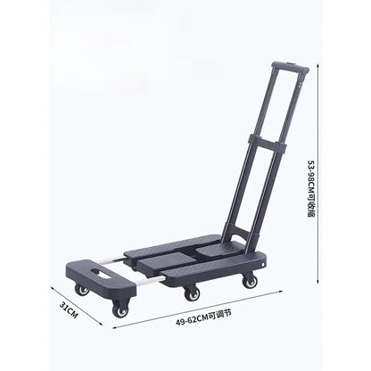 Folding trolley portable pull truck folding moving luggage flatbed cart shopping cart