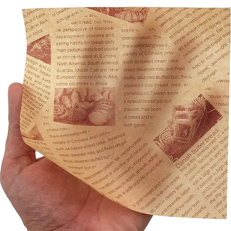 50 Pcs Parchment Paper Sheets Sandwich Wrap Wax Paper Deli Wax Paper Sheets Grease Resistant Tray Basket Liners Newsprint Paper