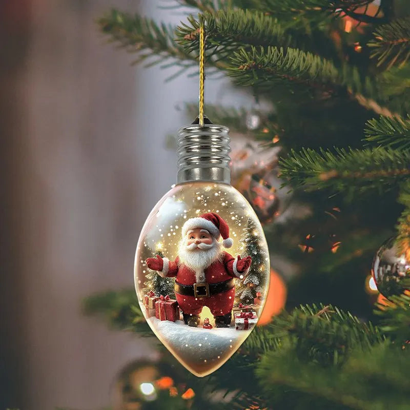 6 Pcs Wishing Bottle Christmas Tree Pendant Decoration Acrylic Christmas Pendants Children Birthday Party Gifts Xmas Ornaments