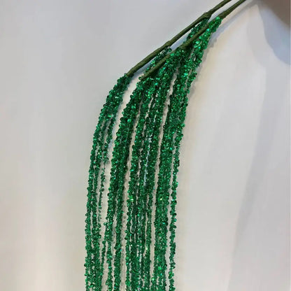 Sequin Glitter Christmas Party Branch Sticks Decoration White Artificial Plant Tassel Wheat Ears for Xmas Tree Ornament Supplies