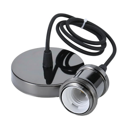 E27 suspension wire lamp holder, antique copper metal pendant lamp holder set, vintage electroplated aluminum shell lamp holder